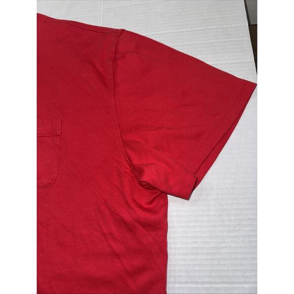 Faconnable Mens Short Sleeve Crewneck Single Pocket 100% Cotton Tee XXL Red - Picture 6 of 9